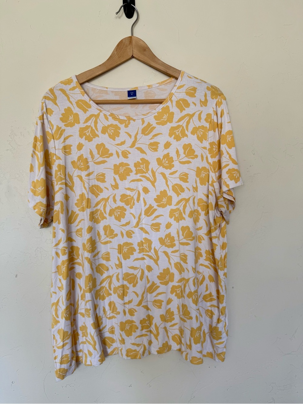Old Navy White Tee with Yellow Floral Print